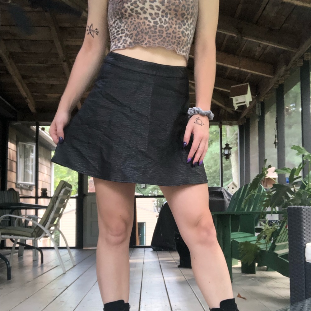 Leather circle skirt